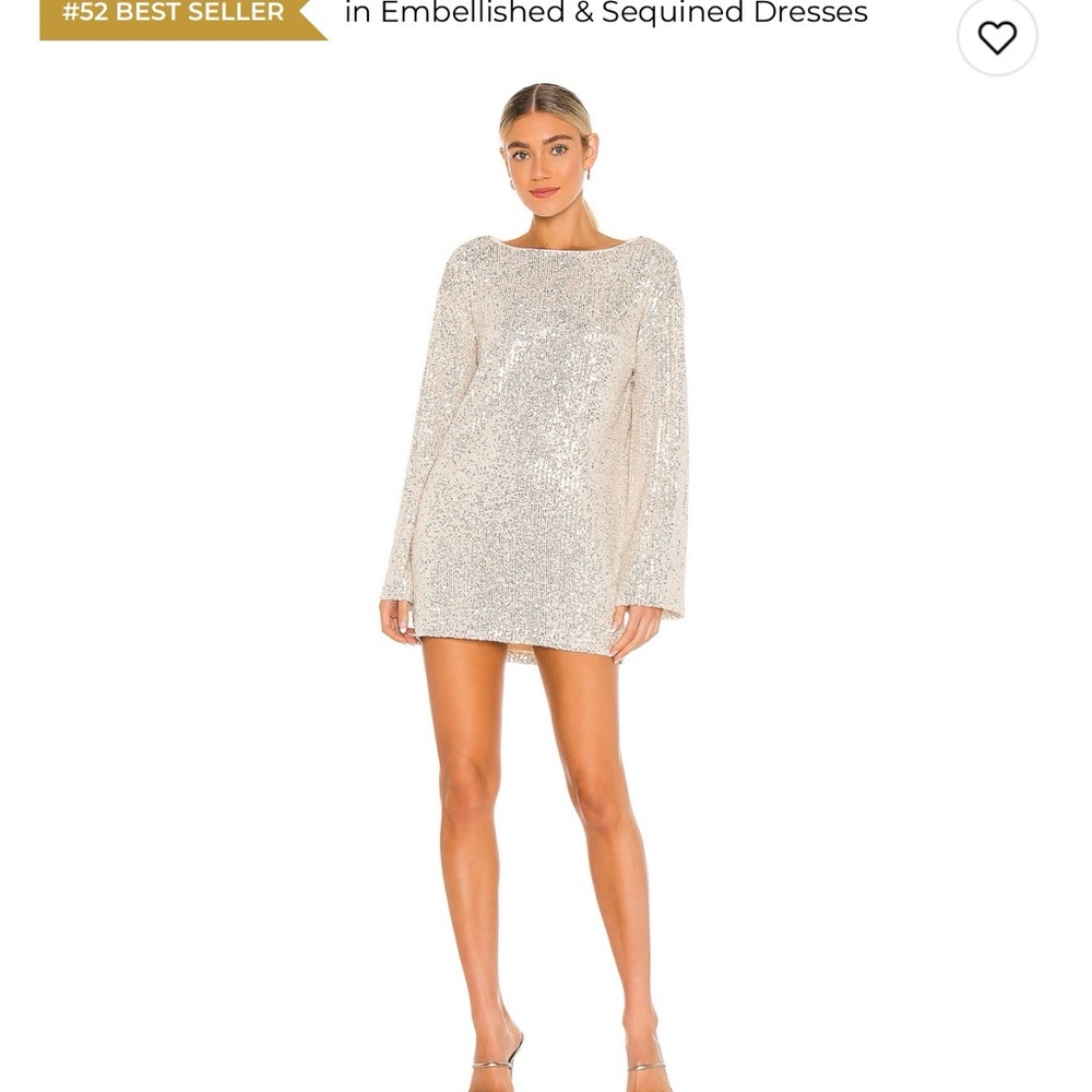 Lovers + Friends Shimmering Silver Dress
